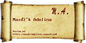 Mazák Adelina névjegykártya